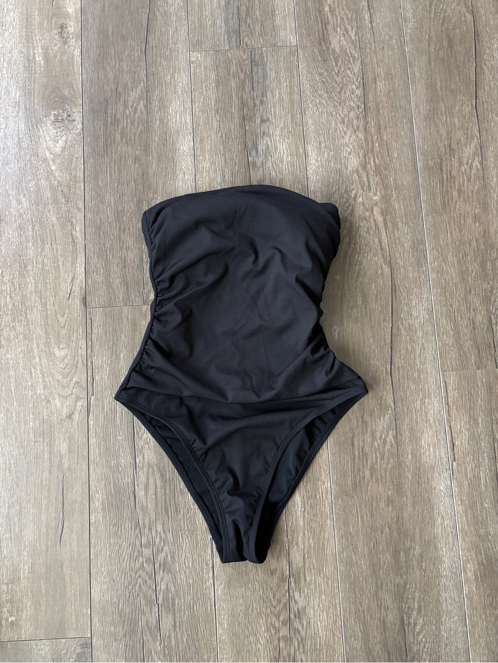 Shade & Shore Strapless Black One-Piece Swimsuit